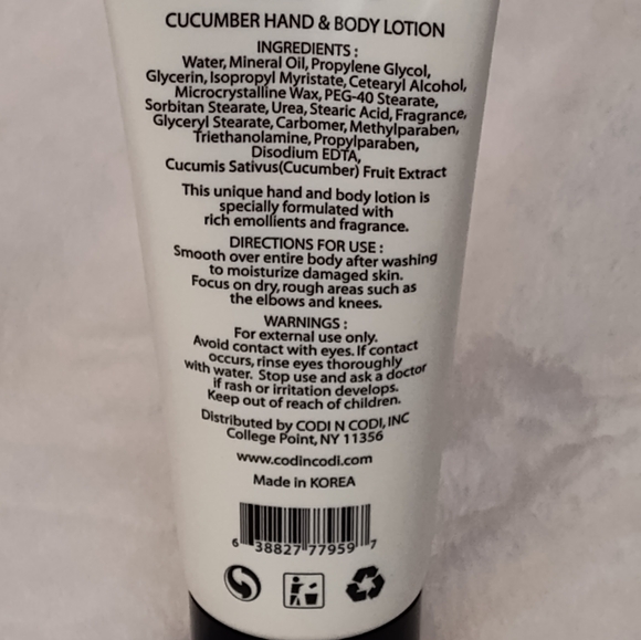NWT! CODI New York Cucumber Lotion 3.3oz - Picture 4 of 7